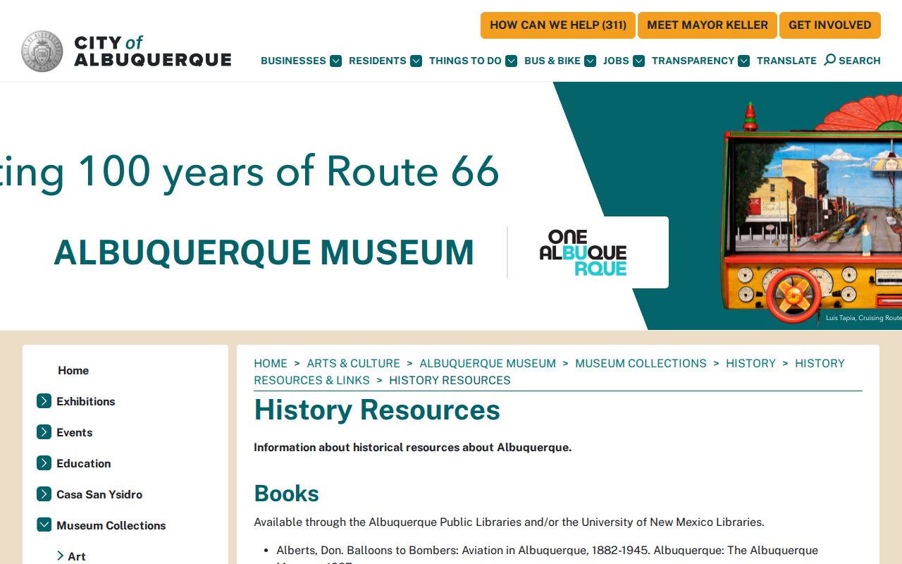 South Valley city directory Albuquerque Museum history resources collection page