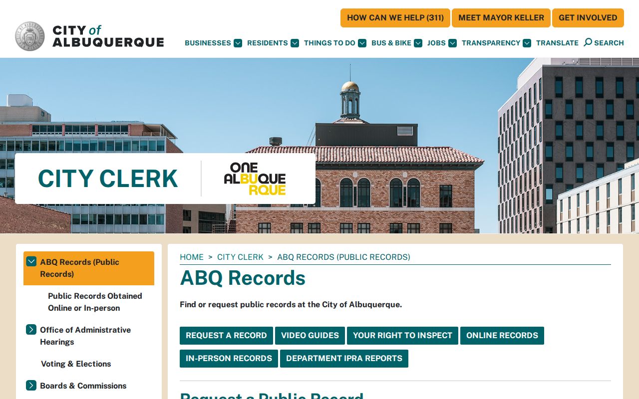 South Valley residents directory Albuquerque public records portal