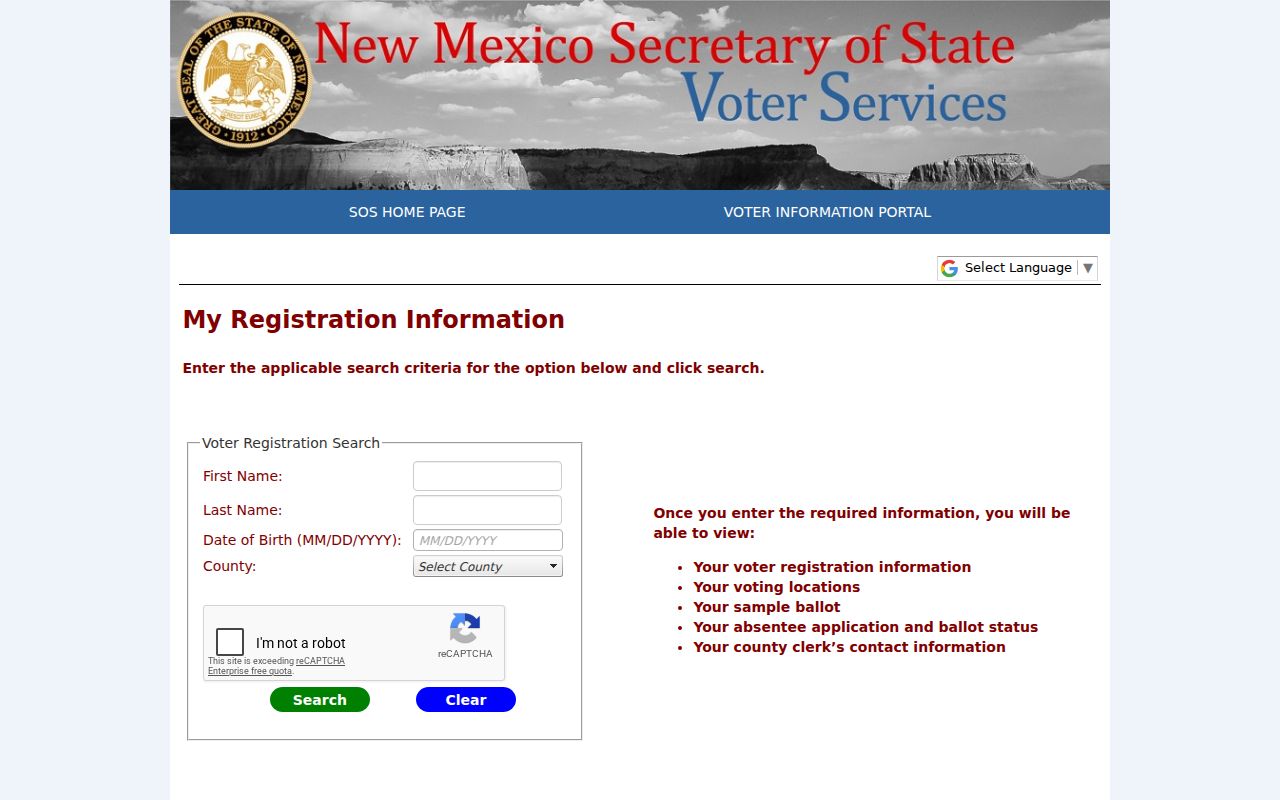 South Valley residents directory New Mexico voter information portal