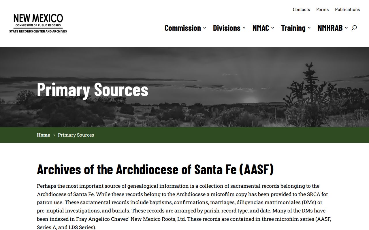 South Valley previous residents New Mexico State Archives genealogy sources