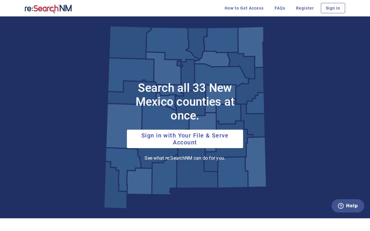 South Valley resident lookup re:Search NM court-record access screen
